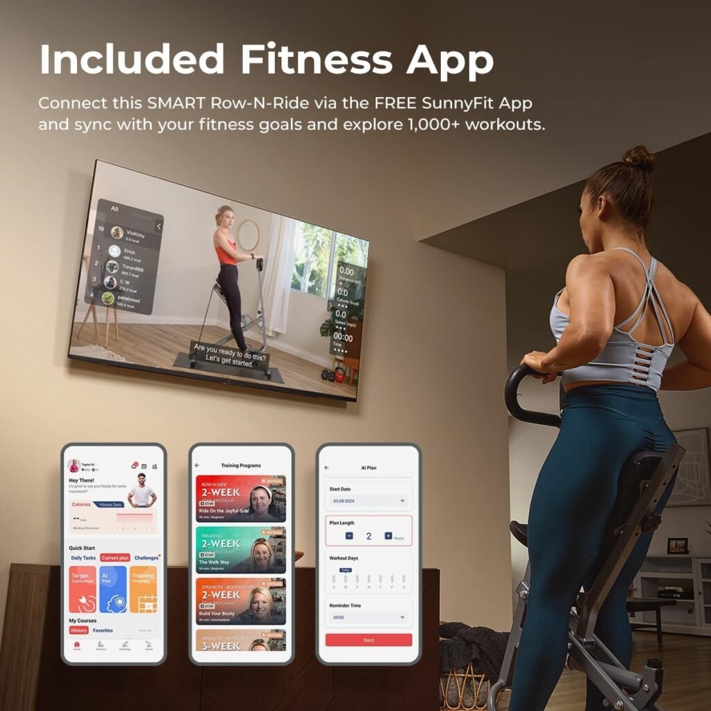 Sunny Health & Fitness Row-N-Ride Squat Assist Trainer